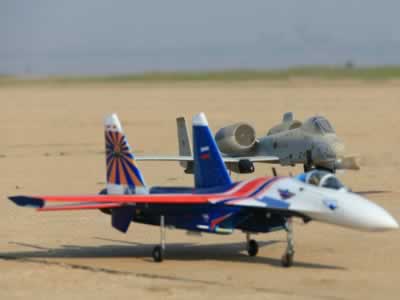 FlyFans SUKOI Su-27 twin 64mm Blue White 4S PNP RC Airplane